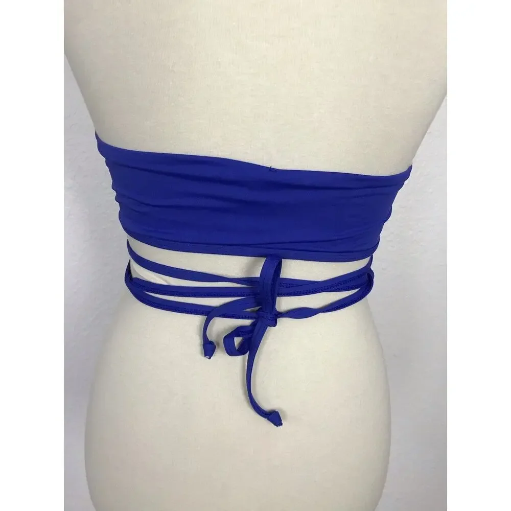 Toluca Swim Amina Stretch Wrap Tie Bikini Top Sz XS/S